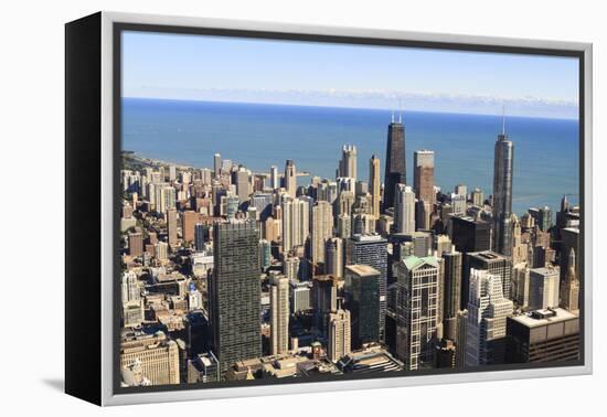 Chicago City Skyline and Lake Michigan, Chicago, Illinois, United States of America, North America-Amanda Hall-Framed Premier Image Canvas