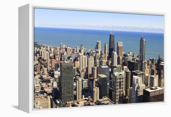 Chicago City Skyline and Lake Michigan, Chicago, Illinois, United States of America, North America-Amanda Hall-Framed Premier Image Canvas