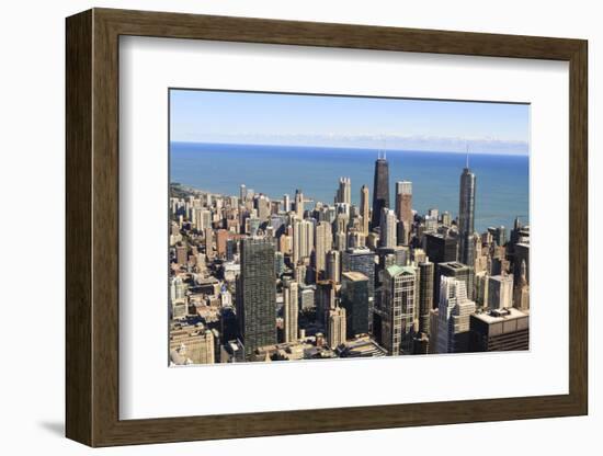 Chicago City Skyline and Lake Michigan, Chicago, Illinois, United States of America, North America-Amanda Hall-Framed Photographic Print