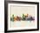 Chicago City Skyline-Michael Tompsett-Framed Art Print