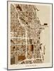 Chicago City Street Map-Michael Tompsett-Mounted Art Print