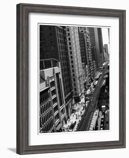 Chicago city street-Patrick  J. Warneka-Framed Photographic Print