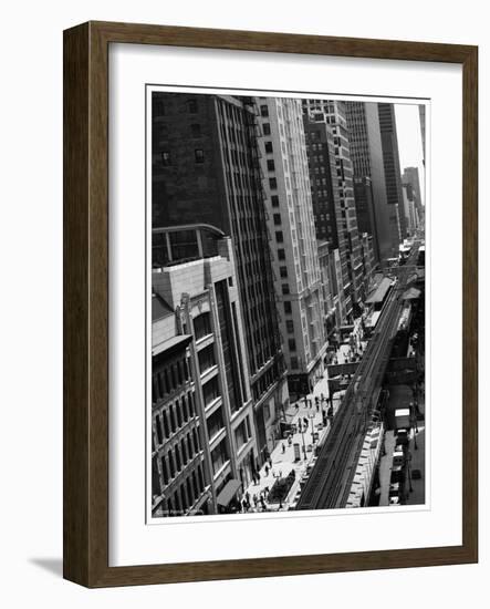 Chicago city street-Patrick  J. Warneka-Framed Photographic Print