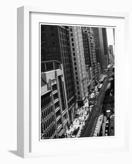 Chicago city street-Patrick  J. Warneka-Framed Photographic Print