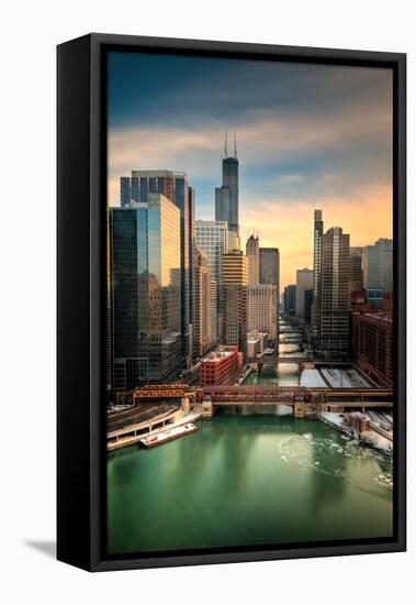 Chicago City View Afternoon-Steve Gadomski-Framed Premier Image Canvas