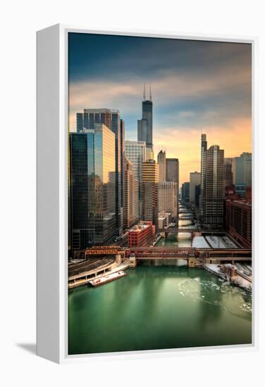 Chicago City View Afternoon-Steve Gadomski-Framed Premier Image Canvas