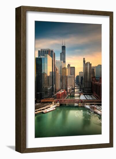 Chicago City View Afternoon-Steve Gadomski-Framed Photographic Print