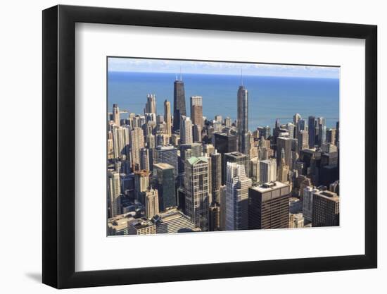 Chicago Cityscape and Lake Michigan, Hancock Center and Trump Tower, Chicago, Illinois, USA-Amanda Hall-Framed Photographic Print