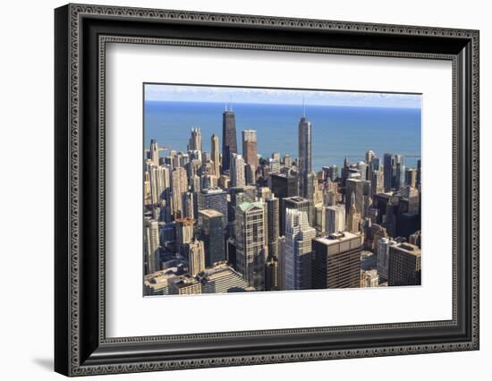 Chicago Cityscape and Lake Michigan, Hancock Center and Trump Tower, Chicago, Illinois, USA-Amanda Hall-Framed Photographic Print