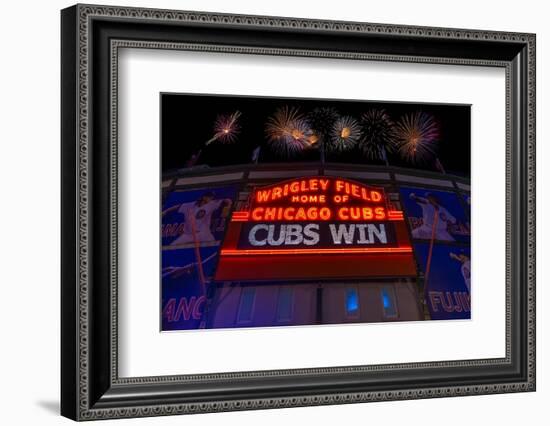 Chicago Cubs Win Fireworks Night-Steve Gadomski-Framed Photographic Print