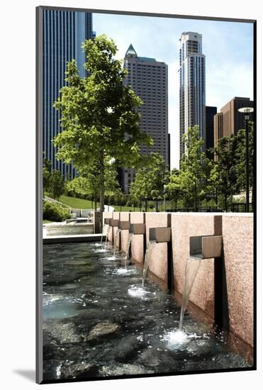 Chicago Downtown Park With Fountains-Patrick Warneka-Mounted Photographic Print