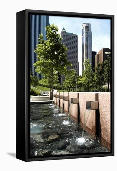 Chicago Downtown Park With Fountains-Patrick Warneka-Framed Premier Image Canvas