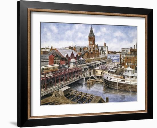 Chicago: Elevated R.R., Ca. 1896-Stanton Manolakas-Framed Giclee Print