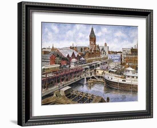 Chicago: Elevated R.R., Ca. 1896-Stanton Manolakas-Framed Giclee Print