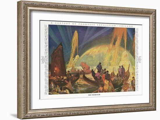 Chicago Exposition, the Fountain-null-Framed Art Print