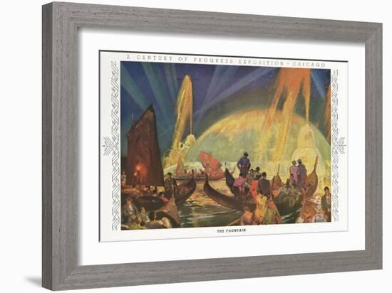 Chicago Exposition, the Fountain-null-Framed Art Print