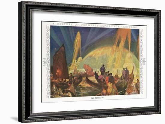 Chicago Exposition, the Fountain-null-Framed Art Print