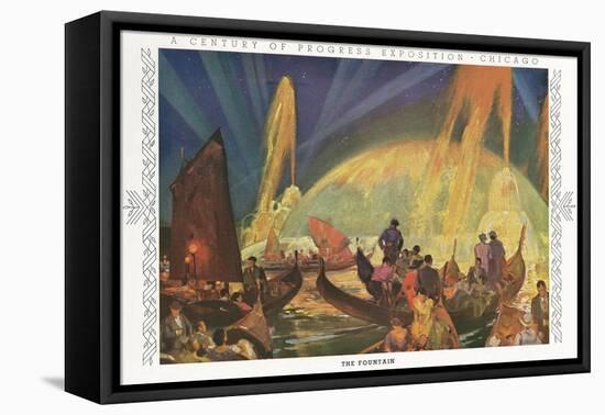 Chicago Exposition, the Fountain-null-Framed Stretched Canvas