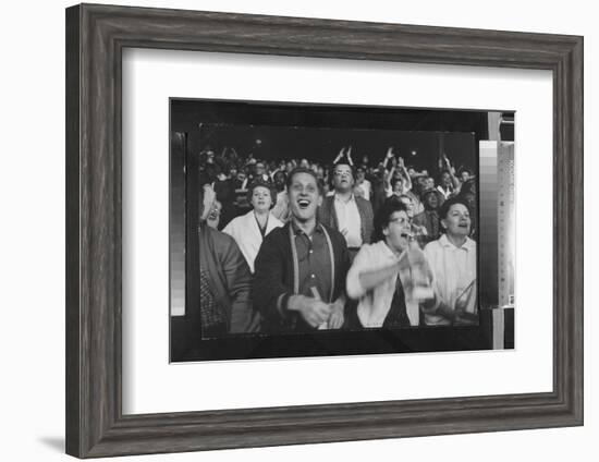 Chicago Fans Cheer White Sox at Comiskey Park-Michael Rougier-Framed Photographic Print