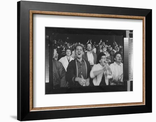 Chicago Fans Cheer White Sox at Comiskey Park-Michael Rougier-Framed Photographic Print