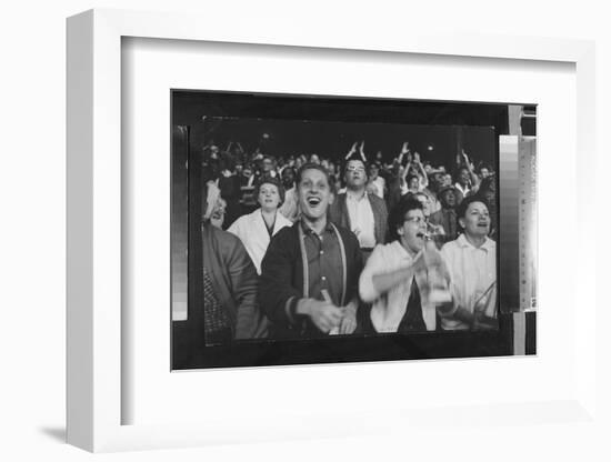 Chicago Fans Cheer White Sox at Comiskey Park-Michael Rougier-Framed Photographic Print