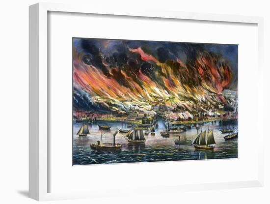 Chicago: Fire, 1871-Currier & Ives-Framed Giclee Print