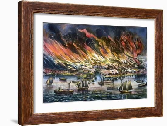 Chicago: Fire, 1871-Currier & Ives-Framed Giclee Print