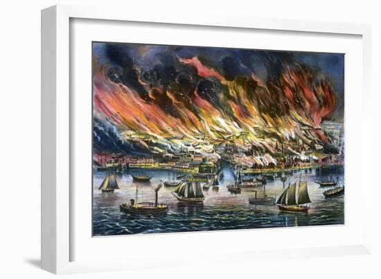 Chicago: Fire, 1871-Currier & Ives-Framed Giclee Print