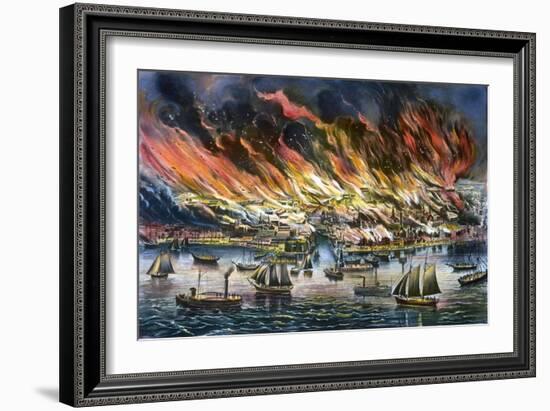 Chicago: Fire, 1871-Currier & Ives-Framed Giclee Print