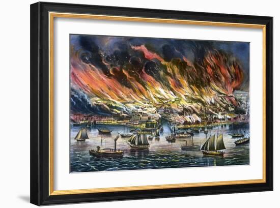 Chicago: Fire, 1871-Currier & Ives-Framed Giclee Print