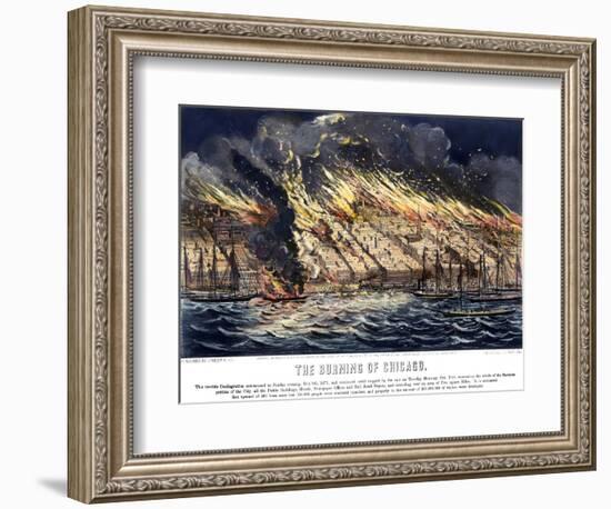 Chicago: Fire, 1871-Currier & Ives-Framed Giclee Print