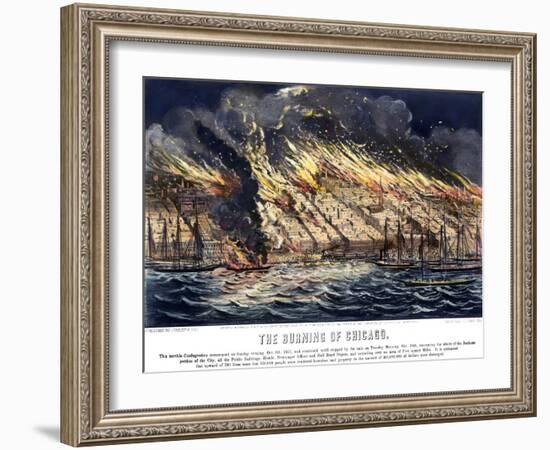 Chicago: Fire, 1871-Currier & Ives-Framed Giclee Print