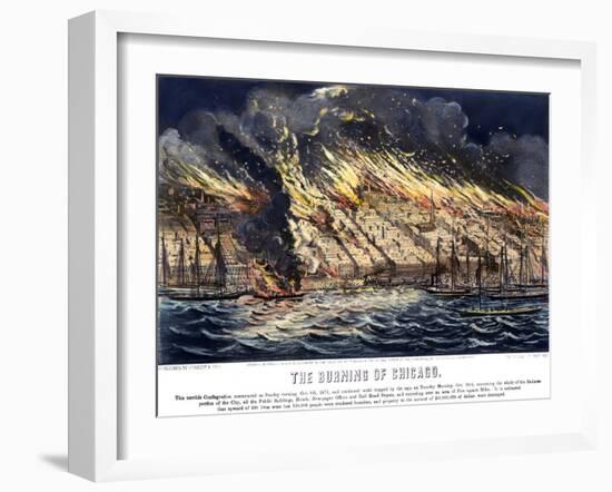 Chicago: Fire, 1871-Currier & Ives-Framed Giclee Print