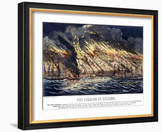 Chicago: Fire, 1871-Currier & Ives-Framed Giclee Print