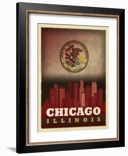 Chicago Flag-Red Atlas Designs-Framed Giclee Print