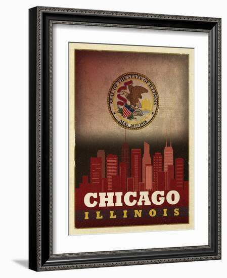 Chicago Flag-Red Atlas Designs-Framed Giclee Print