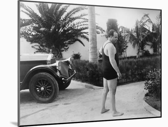 Chicago Gangster Al Capone Wearing a Bathing Suit at His Florida Home-null-Mounted Photo