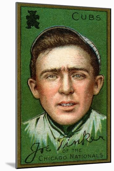 Chicago, IL, Chicago Cubs, Joe Tinker, Baseball Card-Lantern Press-Mounted Art Print