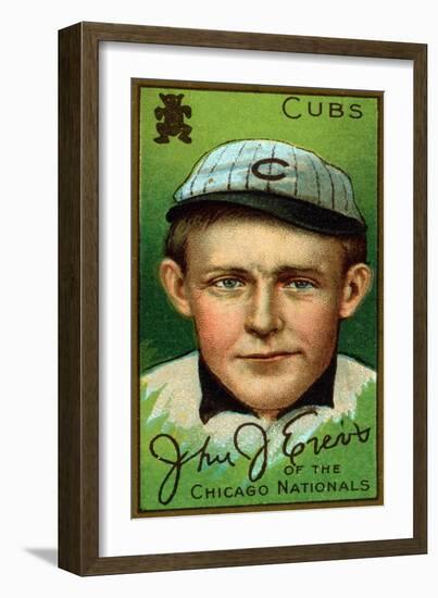 Chicago, IL, Chicago Cubs, John J. Evers, Baseball Card-Lantern Press-Framed Art Print