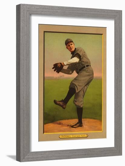 Chicago, IL, Chicago Cubs, Orval Overall, Baseball Card-Lantern Press-Framed Art Print