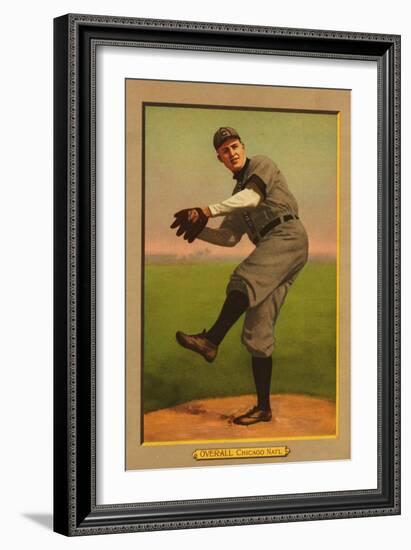 Chicago, IL, Chicago Cubs, Orval Overall, Baseball Card-Lantern Press-Framed Art Print