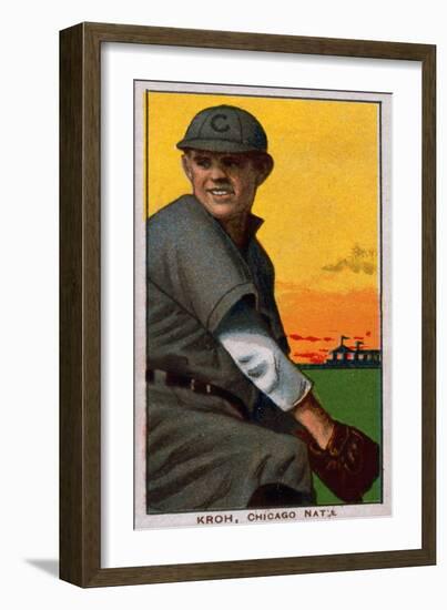 Chicago, IL, Chicago Cubs, Rube Kroh, Baseball Card-Lantern Press-Framed Art Print