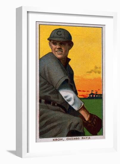 Chicago, IL, Chicago Cubs, Rube Kroh, Baseball Card-Lantern Press-Framed Art Print