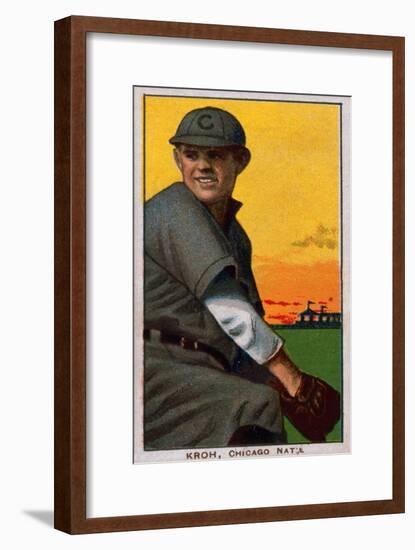 Chicago, IL, Chicago Cubs, Rube Kroh, Baseball Card-Lantern Press-Framed Art Print