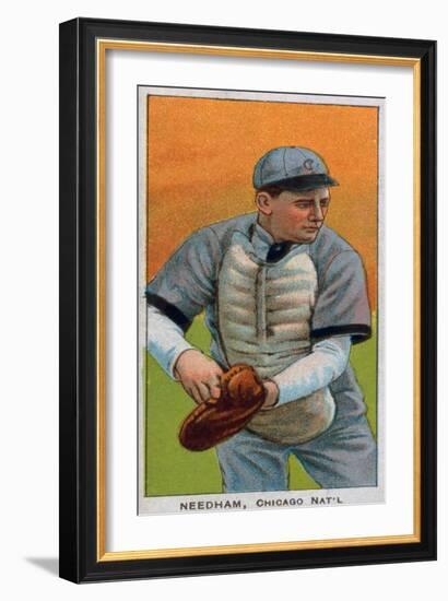 Chicago, IL, Chicago Cubs, Tom Needham, Baseball Card-Lantern Press-Framed Art Print