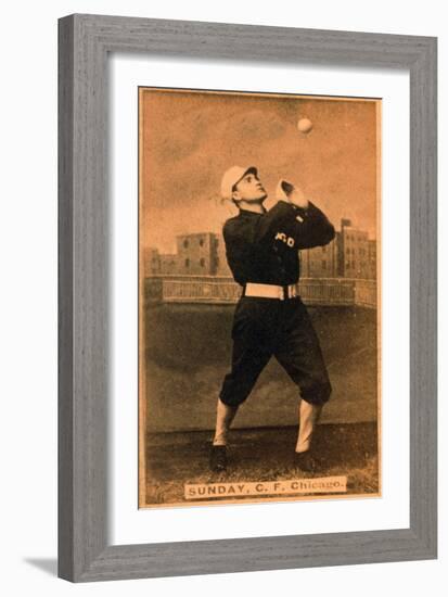 Chicago, IL, Chicago White Stockings, Billy Sunday, Baseball Card-Lantern Press-Framed Art Print