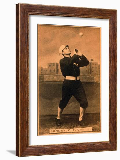 Chicago, IL, Chicago White Stockings, Billy Sunday, Baseball Card-Lantern Press-Framed Art Print