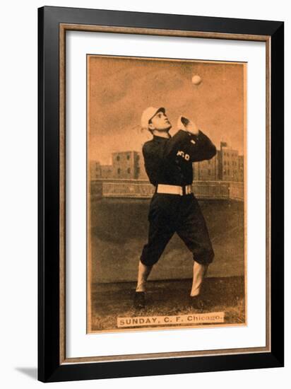 Chicago, IL, Chicago White Stockings, Billy Sunday, Baseball Card-Lantern Press-Framed Art Print