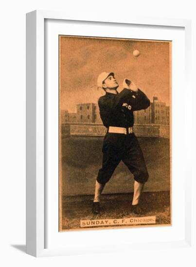 Chicago, IL, Chicago White Stockings, Billy Sunday, Baseball Card-Lantern Press-Framed Art Print