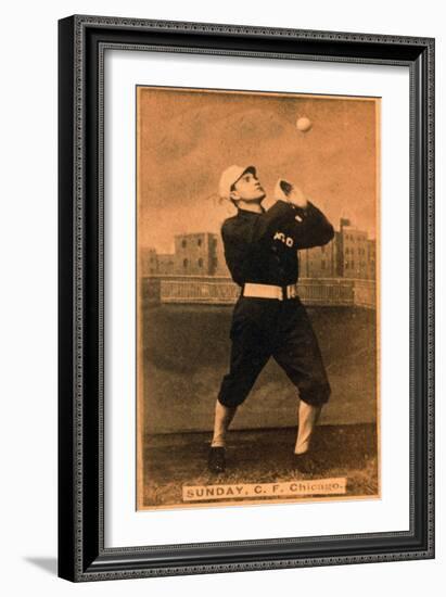 Chicago, IL, Chicago White Stockings, Billy Sunday, Baseball Card-Lantern Press-Framed Art Print